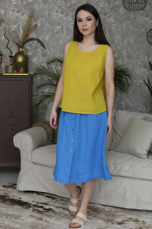 Image 16 of Loose linen blouse and sleeveless & relaxed fit Kathy from Baltic Linen